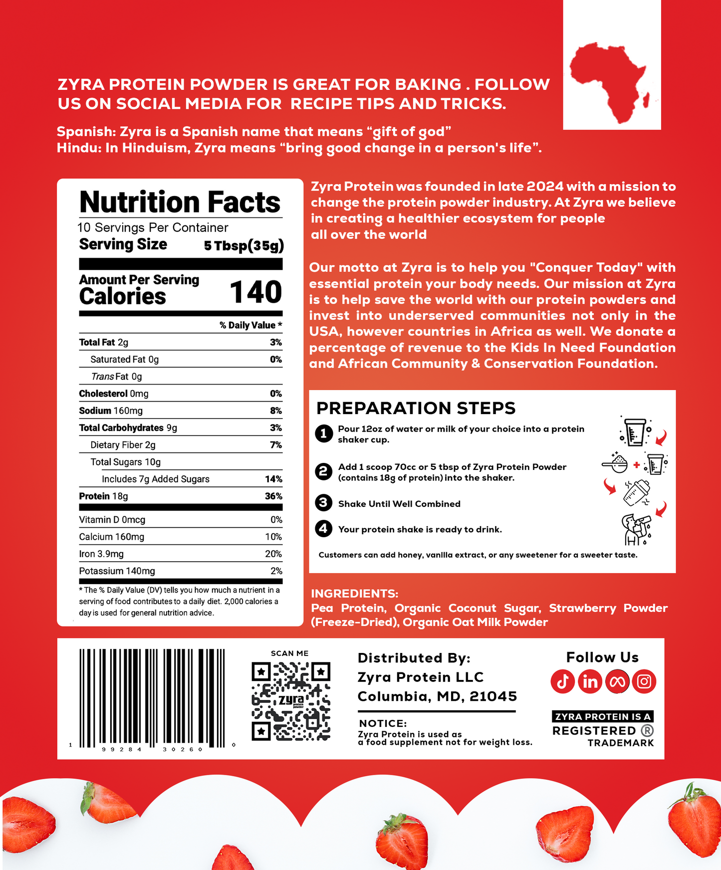 Strawberry Protein Powder (Out of Stock)